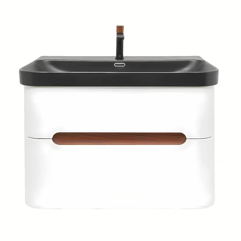 Viseća kupaonski ormarić SAT Fusion s umivaonikom u mat bijeloj izvedbi sa zaobljenim kutovima