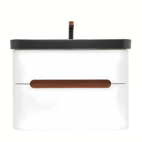 Viseća kupaonski ormarić SAT Fusion s umivaonikom u mat bijeloj izvedbi sa zaobljenim kutovima