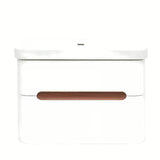 Viseća kupaonski ormarić SAT Fusion s keramičkim umivaonikom u mat bijeloj izvedbi