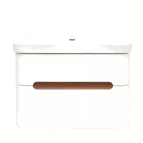 Viseća kupaonski ormarić SAT Fusion s keramičkim umivaonikom u mat bijeloj izvedbi