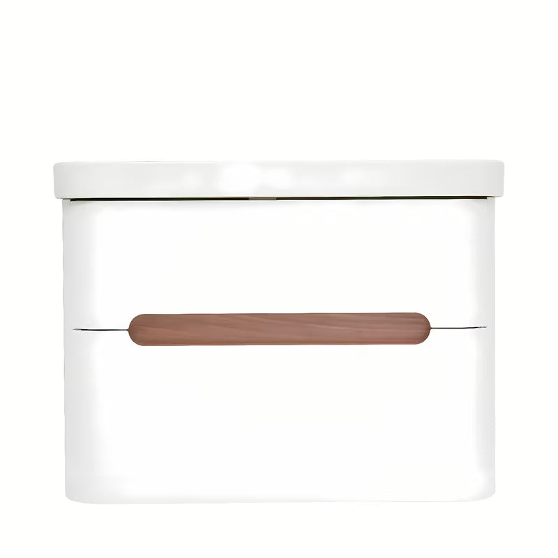 Viseća kupaonski ormarić SAT Fusion s keramičkim umivaonikom u mat bijeloj izvedbi