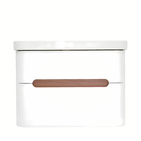 Viseća kupaonski ormarić SAT Fusion s keramičkim umivaonikom u mat bijeloj izvedbi