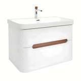 Viseća ormarić s umivaonikom SAT Fusion u mat bijeloj boji s dvije ladice