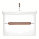 Viseća kupaonski ormarić SAT Fusion s keramičkim umivaonikom u mat bijeloj izvedbi