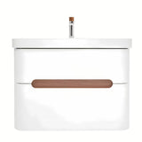 Viseća kupaonski ormarić SAT Fusion s keramičkim umivaonikom u mat bijeloj izvedbi