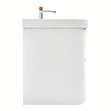 Viseća kupaonski ormarić SAT Fusion s keramičkim umivaonikom u mat bijeloj izvedbi