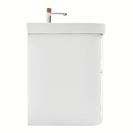 Viseća kupaonski ormarić SAT Fusion s keramičkim umivaonikom u mat bijeloj izvedbi