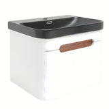 Viseća kupaonski ormarić s umivaonikom SAT Fusion u mat bijeloj boji sa zaobljenim rubovima