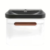 Viseća kupaonski ormarić s umivaonikom SAT Fusion u mat bijeloj boji sa zaobljenim rubovima