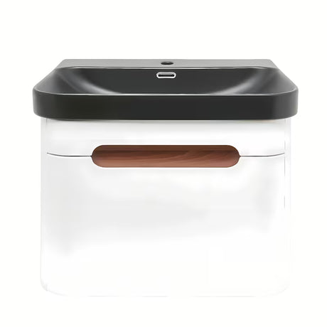 Viseća kupaonski ormarić s umivaonikom SAT Fusion u mat bijeloj boji sa zaobljenim rubovima