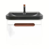 Viseća ormarić s umivaonikom SAT Fusion u mat bijeloj boji sa zaobljenim rubovima i ladicom