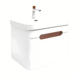 Viseća ormarić s umivaonikom SAT Fusion u mat bijeloj izvedbi sa zaobljenim kutovima