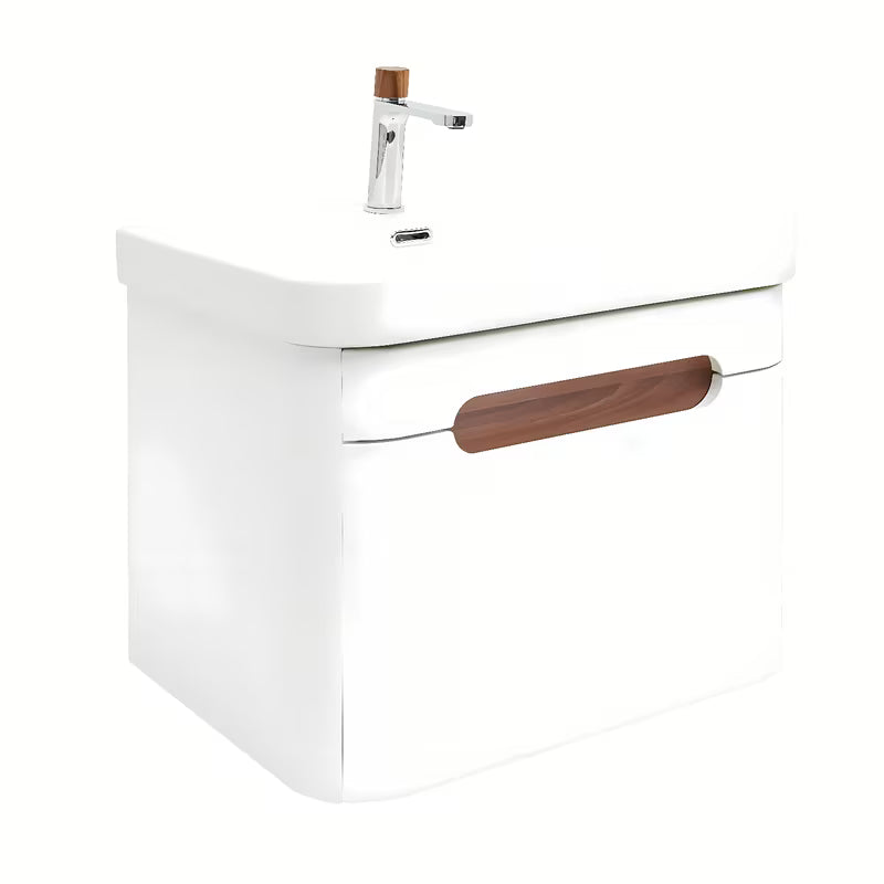 Viseća ormarić s umivaonikom SAT Fusion u mat bijeloj izvedbi sa zaobljenim kutovima