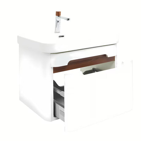 Viseća ormarić s umivaonikom SAT Fusion u mat bijeloj izvedbi sa zaobljenim kutovima