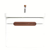 Viseća ormarić s umivaonikom SAT Fusion u mat bijeloj izvedbi sa zaobljenim kutovima