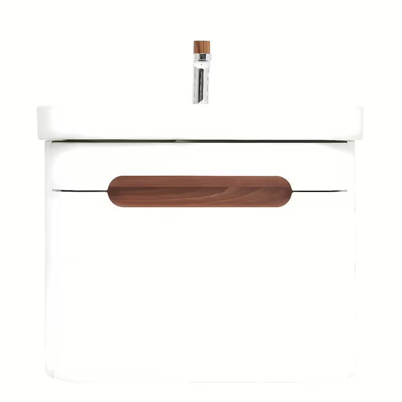 Viseća ormarić s umivaonikom SAT Fusion u mat bijeloj izvedbi sa zaobljenim kutovima