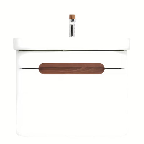 Viseća ormarić s umivaonikom SAT Fusion u mat bijeloj izvedbi sa zaobljenim kutovima