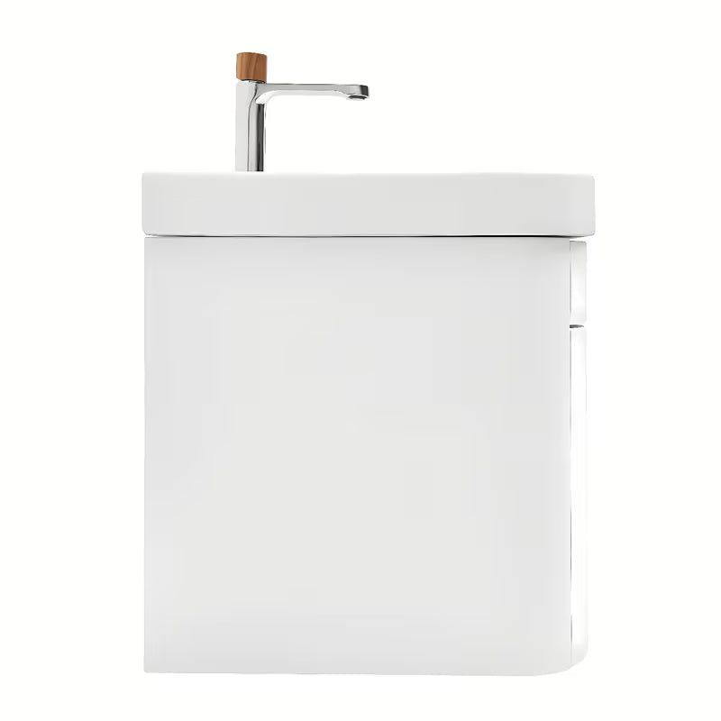 Viseća ormarić s umivaonikom SAT Fusion u mat bijeloj izvedbi sa zaobljenim kutovima