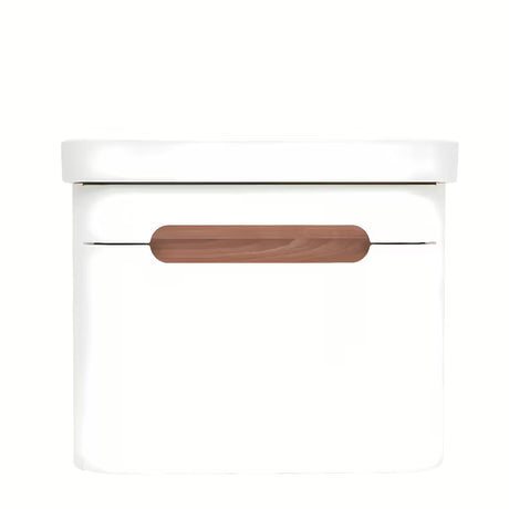 Viseća kupaonski ormarić SAT Fusion s keramičkim umivaonikom u mat bijeloj boji