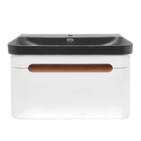 Viseća ormarić s umivaonikom SAT Fusion u mat bijeloj boji s mat crnim umivaonikom