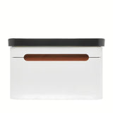 Viseća ormarić s umivaonikom SAT Fusion u mat bijeloj boji s mat crnim umivaonikom