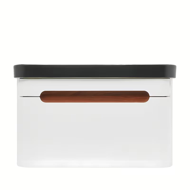 Viseća ormarić s umivaonikom SAT Fusion u mat bijeloj boji s mat crnim umivaonikom