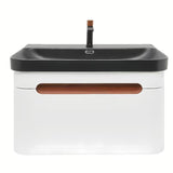 Viseća ormarić SAT Fusion s umivaonikom za namještaj u mat bijeloj i mat crnoj boji