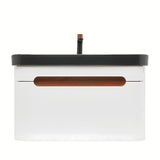 Viseća ormarić SAT Fusion s umivaonikom za namještaj u mat bijeloj i mat crnoj boji