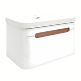 Viseća kupaonski ormarić SAT Fusion s keramičkim umivaonikom u mat bijeloj izvedbi