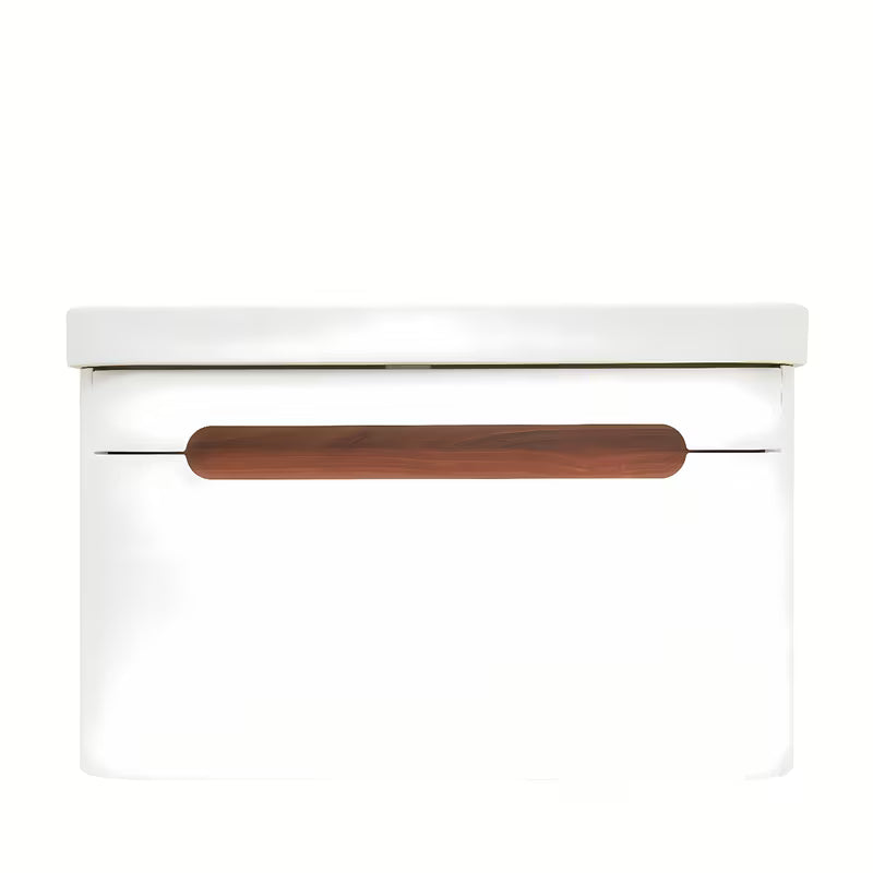 Viseća kupaonski ormarić SAT Fusion s keramičkim umivaonikom u mat bijeloj izvedbi