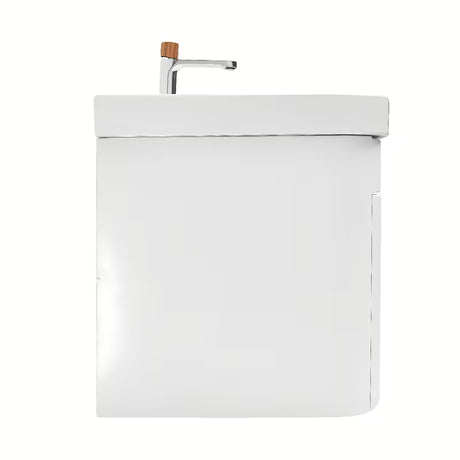 Viseća kupaonski ormarić SAT Fusion s keramičkim umivaonikom u mat bijeloj izvedbi