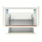 Viseća kupaonski ormarić SAT Fusion s keramičkim umivaonikom u mat bijeloj izvedbi