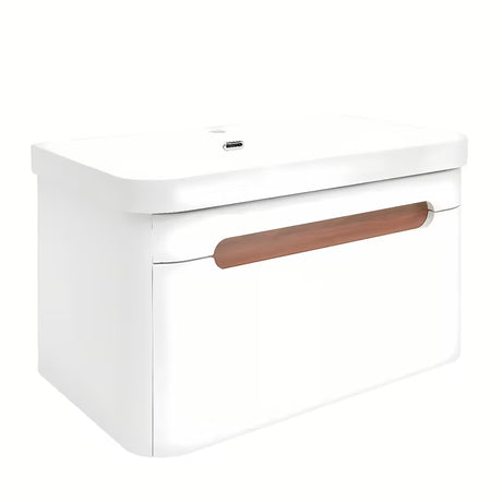 Viseća ormarić s umivaonikom SAT Fusion u mat bijeloj boji sa zaobljenim kutovima