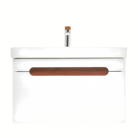 Viseća kupaonski ormarić SAT Fusion s keramičkim umivaonikom u mat bijeloj boji