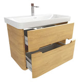 Viseća ormarić s umivaonikom SAT Fusion 77,5x53x45 cm u dekoru medenog hrasta