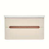 Viseća kupaonski ormarić s umivaonikom SAT Fusion u mat pješčano bež boji