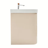 Viseća ormarić s umivaonikom SAT Fusion u mat pješčano bež boji, 97,5x53x45 cm