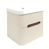 Viseća kupaonski ormarić s umivaonikom SAT Fusion u mat pješčano bež boji