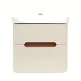 Viseća kupaonski ormarić s umivaonikom SAT Fusion u mat pješčano bež boji