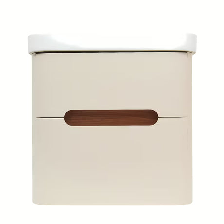 Viseća kupaonski ormarić s umivaonikom SAT Fusion u mat pješčano bež boji