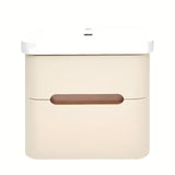 Viseća ormarić s keramičkim umivaonikom SAT Fusion u mat pješčano bež boji