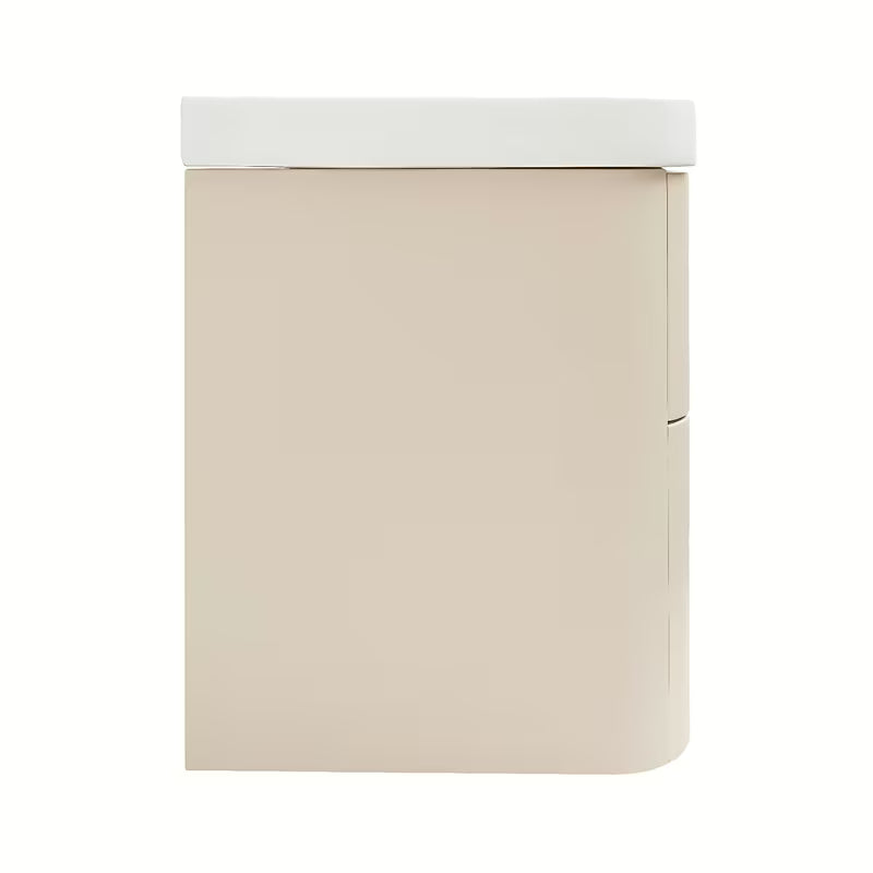 Viseća ormarić s keramičkim umivaonikom SAT Fusion u mat pješčano bež boji