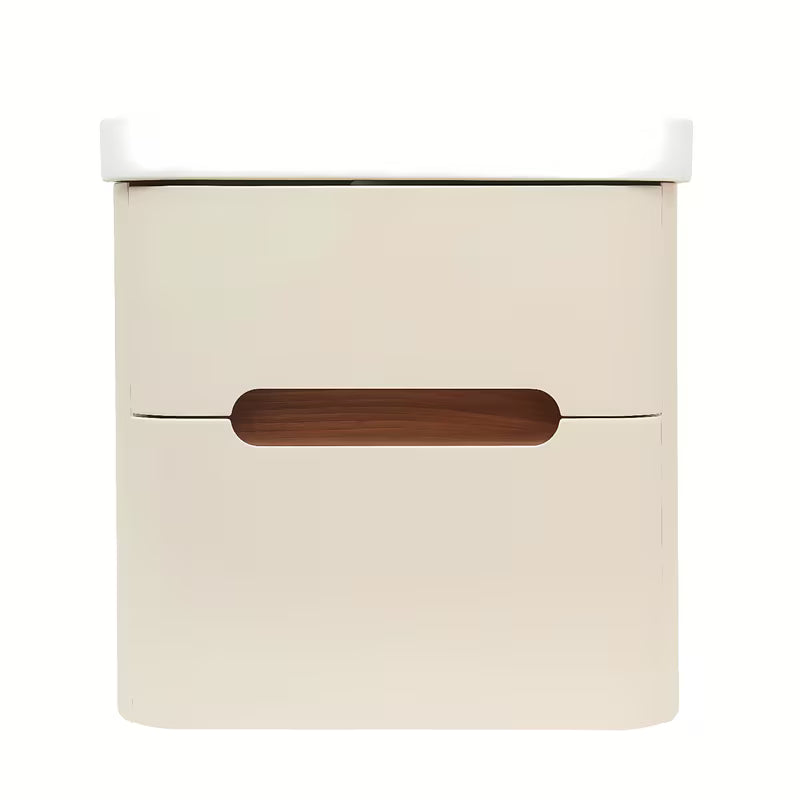 Viseća ormarić s keramičkim umivaonikom SAT Fusion u mat pješčano bež boji