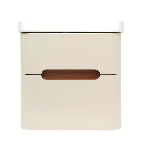 Viseća ormarić s keramičkim umivaonikom SAT Fusion u mat pješčano bež boji