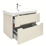 Viseća ormarić s umivaonikom SAT Fusion u mat pješčano bež boji s dvije ladice