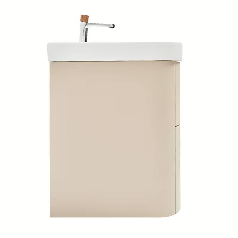 Viseća ormarić s umivaonikom SAT Fusion u mat pješčano bež boji s dvije ladice