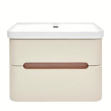 Viseća ormarić s keramičkim umivaonikom SAT Fusion u mat pješčano bež boji