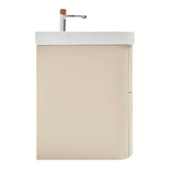 Viseća kupaonski ormarić s umivaonikom SAT Fusion u mat pješčano bež boji s dvije ladice