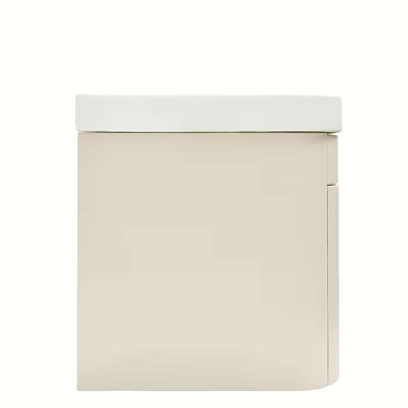 Viseća kupaonski ormarić SAT Fusion s keramičkim umivaonikom u mat pješčano bež boji