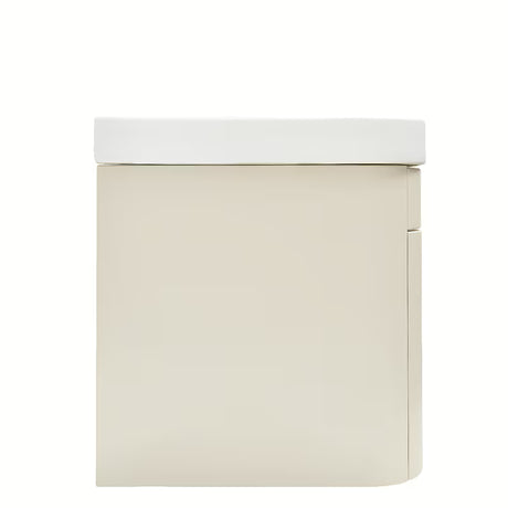 Viseća kupaonski ormarić SAT Fusion s keramičkim umivaonikom u mat pješčano bež boji